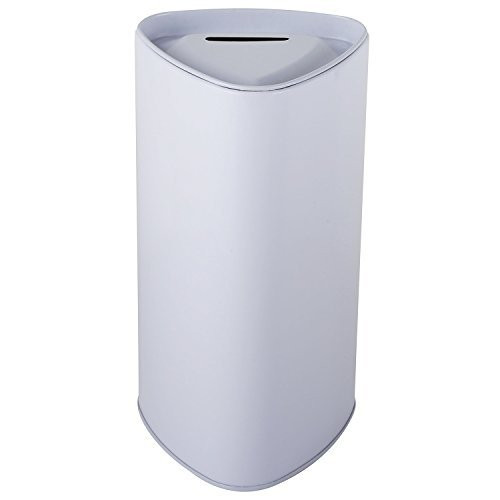 Tall Triangle Tin Charity Donation Coin Collection Box Tip Container Can Ticket & Suggestion Box (10 Pack)