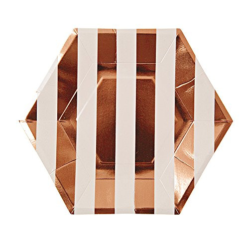 Meri Meri Rose Gold Stripe Plates (large)