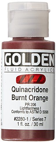 Golden Fluid Acrylic Paint 1 Ounce-Quinacridone Burnt Orange