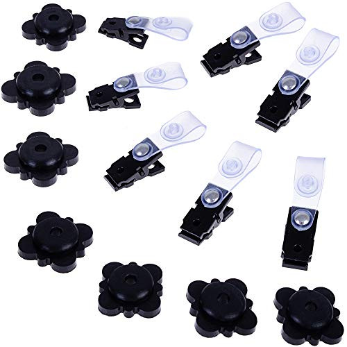 Garden Flag Stoppers  Flag Stabilizer Weights for Windy Days  Yard Flag Holder  Pack of 7 Banner Clips  Holiday Garden Flag Accessory Set of Stoppers and Flag Clips  Heavy-Duty Rubber Material
