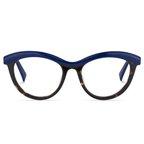 Zeelool Women's Oversized Browline Cat Eye Glasses Frame with Clear Lens Sean FP0124-02 Blue