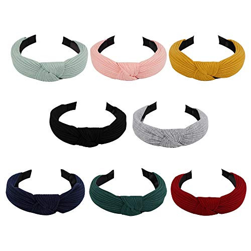 8 Pieces Wide Headbands Knot Turban Headband Hair Band Elastic Plain Fashion Hair Accessories for Children, Women and Girls, 8 Colors 8 Pieces Wide Headbands Knot Turban Headband Hair Band Elastic Plain Fashion Hair Accessories for Children, Women and Girls, 8 Colors