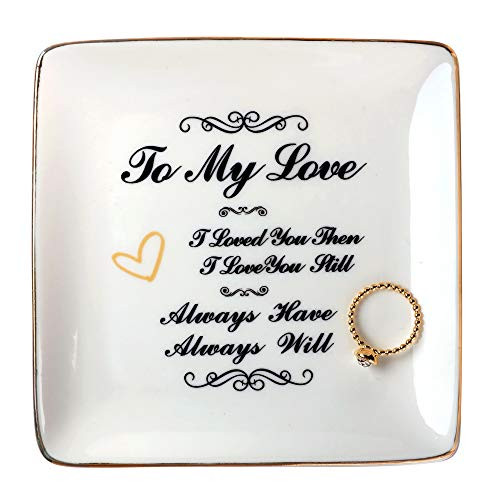 Kratrun Gifts for Wife from Husband Ring Trinket Dish Ring Holder{to My Love, I Love You Then, I Love You Still,Always} Kratrun Gifts for Wife from Husband Ring Trinket Dish Ring Holder{to My Love, I Love You Then, I Love You Still,Always}