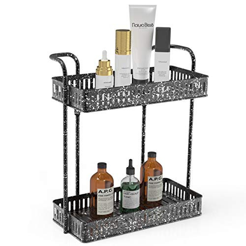 Kitchen Spice Rack Organizer storage shelf, 2-Tier Bathroom Shelf Organizer countertop, Kitchen Rack Organizer for Spice Can Sauce Jars Bottle