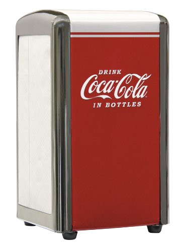 TableCraft Coca-Cola CC342 Drink Coca-Cola Napkin Dispenser,Red,Small