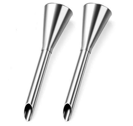 Onwon 2PCS Cream Icing Piping Nozzle Tip Stainless Steel Nozzle Cream Puff Decor Small Pastry Icing Piping Tool