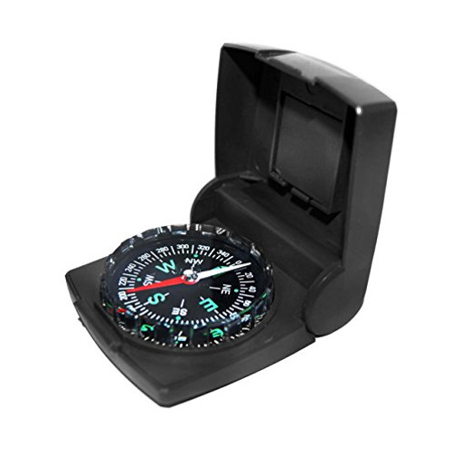 SE CC45-7BK Compact Clip-On Folding Compass, Black
