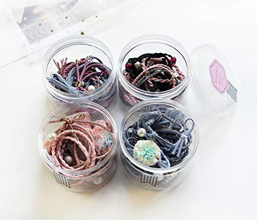 Girls Women Pearls lucky Bowknot Flower Elastic Hair Ties Hair Ropes Fashion Headbands Ponytail Holders Hair Rings Hairband Hair Accessories (20pcs)