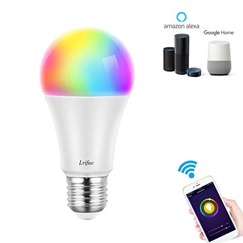 Lrifue E26 7W 720LM Smart WiFi Color Light LED Bulb A19 60W Equivalent Dimmable 2700K-6500K RGB Google Home No Hub Required Compatible with Alexa and Google Assistant (1PC) Lrifue E26 7W 720LM Smart WiFi Color Light LED Bulb A19 60W Equivalent Dimmable 2700K-6500K RGB Google Home No Hub Required Compatible with Alexa and Google Assistant (1PC)