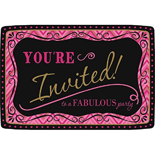 Postcard Invitations | Black/Pink/Gold Collection | Party Accessory