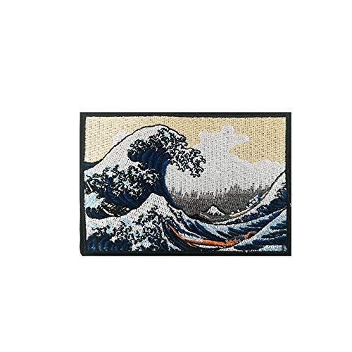 Cute-Patch TM The Great Wave Off Kanagawa Embroidered Iron On Sew On Applique