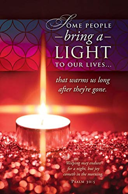 "Some People Bring A Light." - Funeral Bulletin - Letter 11 in. - KJV Scripture - (Package of 100)