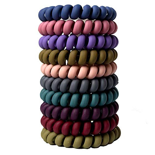 Spiral Hair Ties No Crease, Colorful Traceless Hair Ties, Elastic Coil Hair Ties for Women Girls, Matte Phone Cord Hair Ties, Waterproof Hair Coils for for Any Kinds of Hair Spiral Hair Ties No Crease, Colorful Traceless Hair Ties, Elastic Coil Hair Ties for Women Girls, Matte Phone Cord Hair Ties, Waterproof Hair Coils for for Any Kinds of Hair