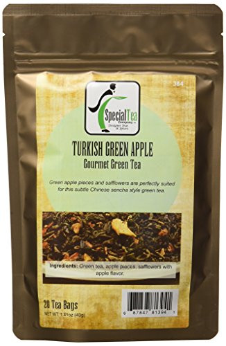 Special Tea Turkish Apple Organic Green Tea Bags, 1.41 Ounce