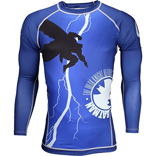 Fusion Fight Gear Batman The Dark Knight Returns Cover BJJ Rash Guard Compression Shirt (XL)