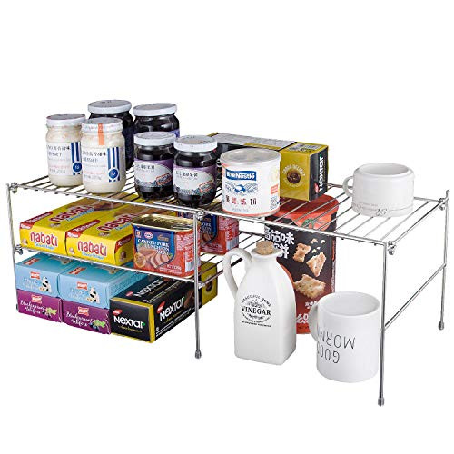 YQh Expandable Stackable Kitchen Cabinet and Counter Shelf Organizer?cabinet organizer,Kitchen Cabinet and Counter Shelf Organizer