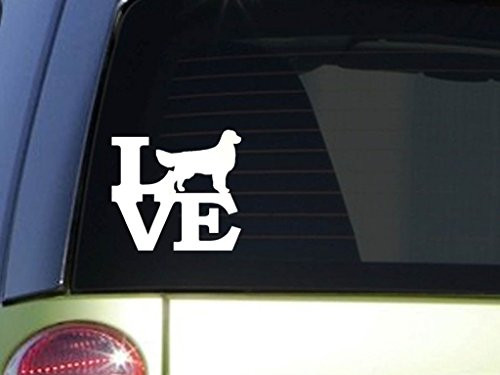 CCI Golden Retriever Love Decal Vinyl Sticker|Cars Trucks Vans Walls Laptop| White |5.5 x 5 in|CCI618