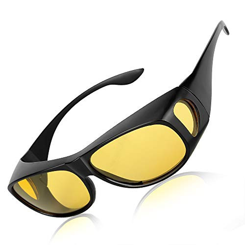 HD Night Driving Glasses Wrap Around Glasses Fit Over Polarized Night Vision Glasses