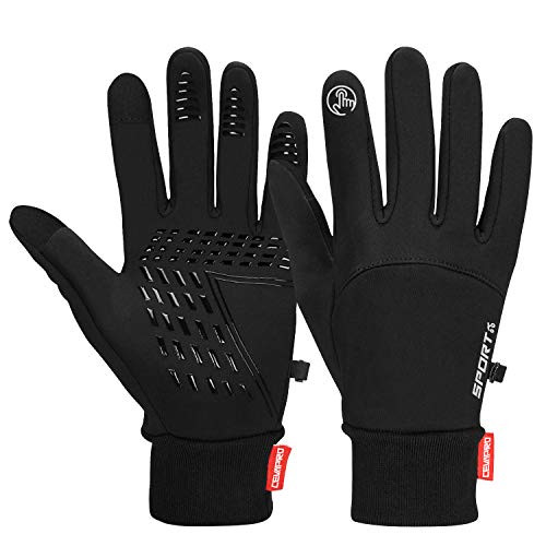 Cevapro Winter Warm Gloves, Touchscreen Gloves Cold Weather Cycling Gloves Windproof Waterproof Winter Sports Gloves for Running, Biking, Driving, Climbing, Hiking - Men & Women(Black, L)