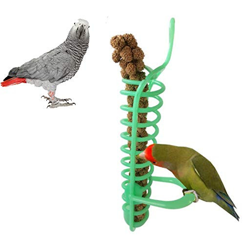 POPETPOP Bird Treat Holder-Parrot Food Fruits Basket Millet Feeding Device Bird Cage Feeder for Parakeet,Cockatiel and Other Birds