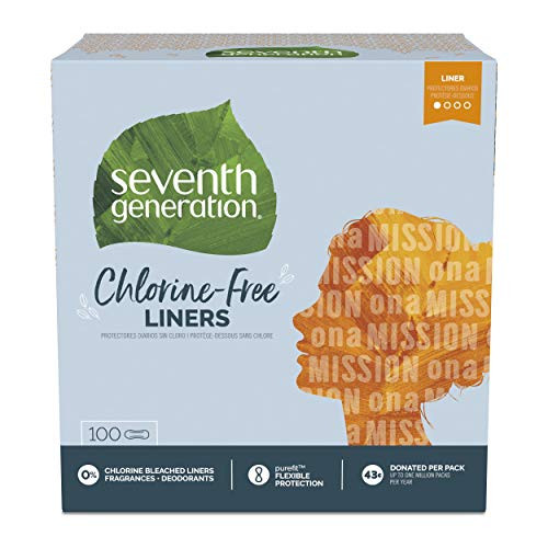 Seventh Generation Pantiliners, Chlorine Free, 100 Count (Packaging May Vary)