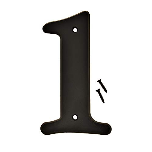 Hy-Ko Products 30201 Plastic House Number 1 (ONE) 6" High, Black, 1 Piece