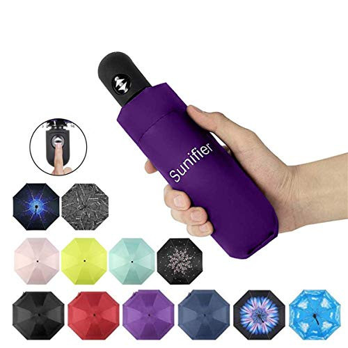 Automatic Travel Umbrella Compact Mini Umbrella Windproof Folding Rain Umbrella Auto Open/Close Lightweight Small Umbrella