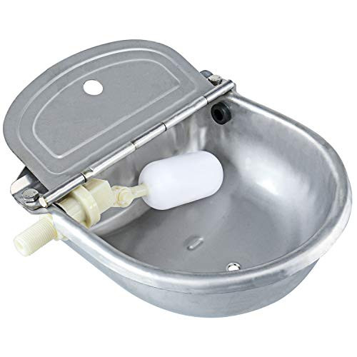 Homend Upgraded Automatic Waterer Bowl Farm Grade Stainless Stock Waterer Horse Cattle Goat Sheep Dog Water (with Drainage Hole)