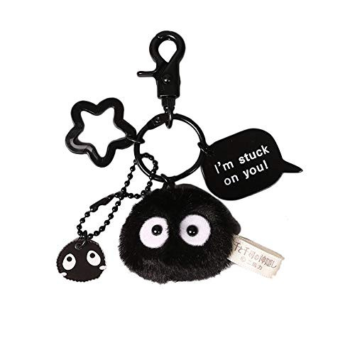 YJacuing My Neighbor Totoro Spirited Away Dust Bunny Soot Sprite Plush Keychain (Style A)
