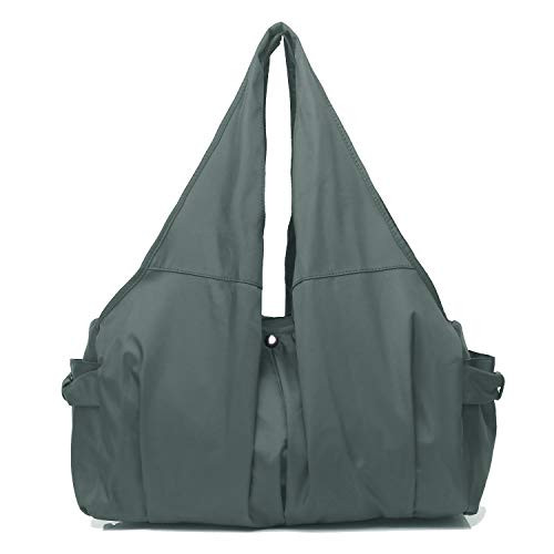 Shoulder Bag for Women, Waterproof Shopping Lightweight Work Purse and Handbag Travel Tote Oxford Nylon Large Capacity Hobo (8022-GREY)