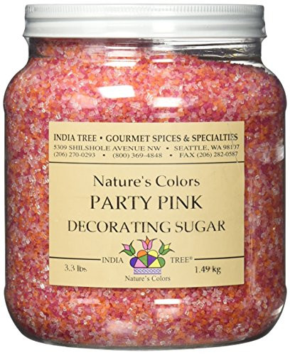 India Tree Nature's Colors Decorating Sugar Canister, Party Pink, 3.3 Pound