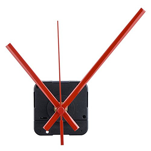 MUDDER Long Spindle Quartz Clock Mechanism, 1/2 Inch Maximum Dial Thickness, 9/10 Inch Total Shaft Length (Red)