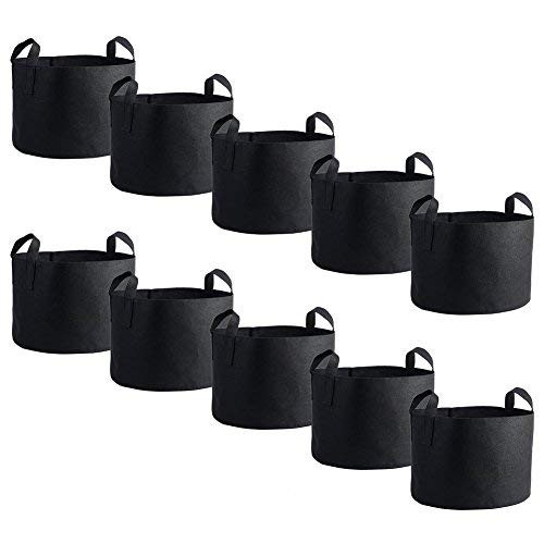 Yosoo Aeration Planting Pot, 7Gallon/10Gallon Round Planting Grow Bags Aeration Fabric Pots with Handles Garden Potato Vegetable Flower Root Container Bonsai Pot (5Pack-10GAL) Yosoo Aeration Planting Pot, 7Gallon/10Gallon Round Planting Grow Bags Aeration Fabric Pots with Handles Garden Potato Vegetable Flower Root Container Bonsai Pot (5Pack-10GAL)