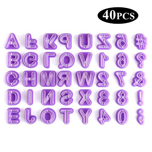 Cookie Cutters - YeeStone 40PCS Cookie Fondant Mould Alphabet Cutters Letter Cutters - for Fondant Icing Baking Cake Decorating and Sugarcraft