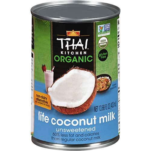 Thai Kitchen Organic Unsweetened Lite Coconut Milk, 13.66 fl oz (Pack of 12)
