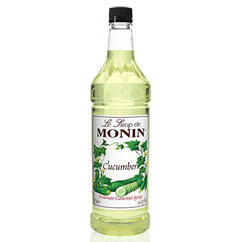 Monin - Cucumber Syrup, Refreshing Sweetness, Natural Flavors, Great for Mocktails, Cocktails, Lemonades, Teas, and Sodas, Vegan, Non-GMO, Gluten-Free (1 Liter)