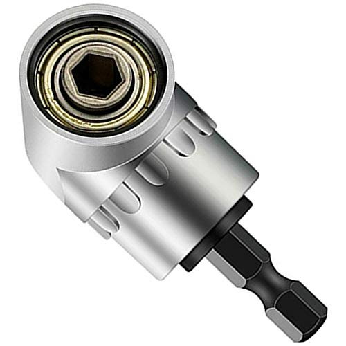 Multifunction Right Angle Drill,105 Degree Right Steel Angle Driver Angle Extension Power Screwdriver Dril with 1/4 Drive Hex Bit Quick Magnetic Drill Bit Angled Bit Power Drill Tool