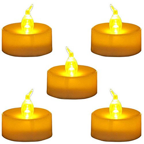 NT_Big Realistic and Bright Flickering Bulb Battery Operated Flameless LED Tea Light for Seasonal & Festival Celebration, Pack of 12, Electric Fake Candle in Warm White and Wave Open