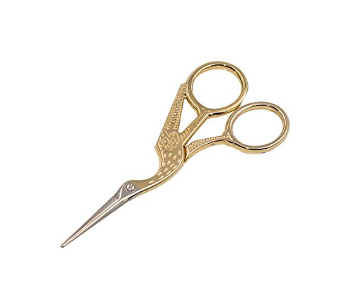 3.5 Inch Gold Stork Scissors Embroidery Scissors For Crafting, Art Work, Threading, Needlework