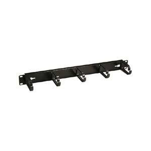 InstallerParts 1U Cable Management 1.75"x19", Plastic Ring - 19 Inch Standard Rack Mount Wire Organizer Panel - 5 Rings