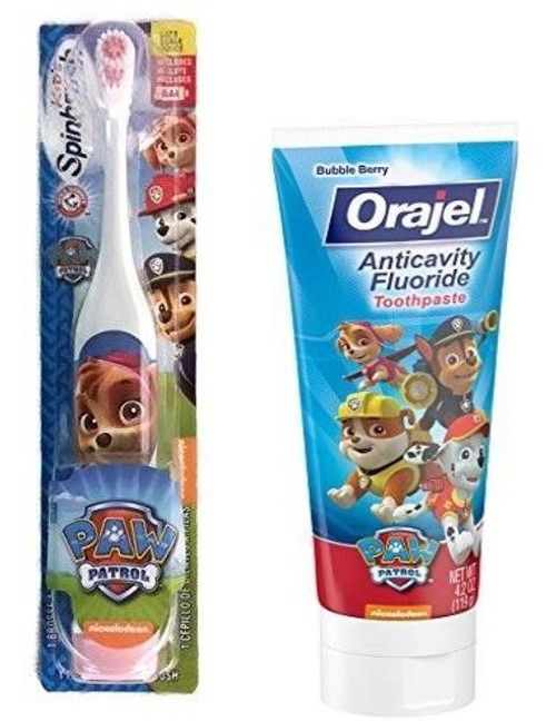 Arm and Hammer Spinbrush Paw Patrol Powered Toothbrush Orajel Paw Patrol Anticavity Fluoride Toothpaste 4.2 Ounce (Skye) Arm and Hammer Spinbrush Paw Patrol Powered Toothbrush Orajel Paw Patrol Anticavity Fluoride Toothpaste 4.2 Ounce (Skye)