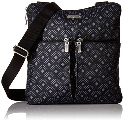 Baggallini Women's Horizon Crossbody, Black Diamond Print, One Size