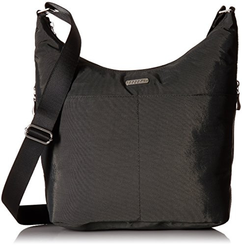 Baggallini Hobo Crossbody with RFID Wristlet, Charcoal
