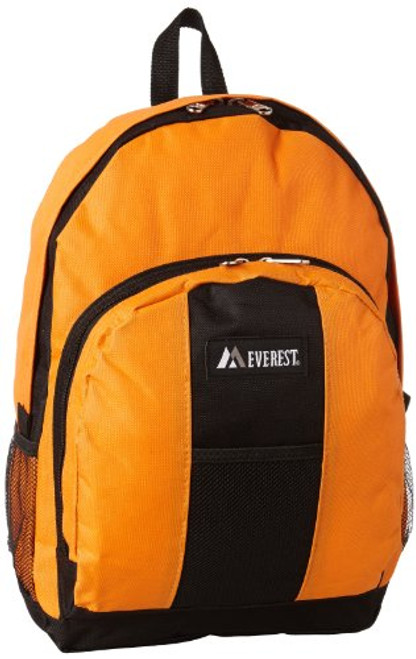 Everest Backpack with Front and Side Pockets, Orange, One Size