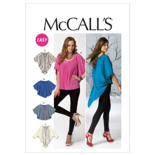 McCall Patterns M6652 Misses' Tops Sewing Template, Size Y (XSM-SML-MED)