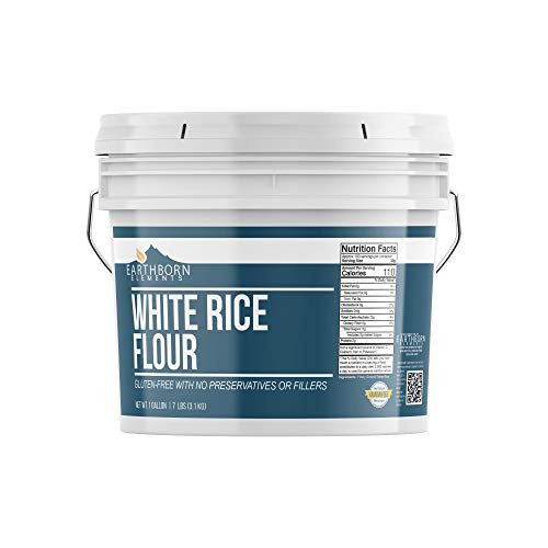 White Rice Flour (1 Gallon Bucket) by Earthborn Elements, Gluten Free Baking, Unbleached, Vegan, Fat Free, No Sodium, Resealable Bucket White Rice Flour (1 Gallon Bucket) by Earthborn Elements, Gluten Free Baking, Unbleached, Vegan, Fat Free, No Sodium, Resealable Bucket