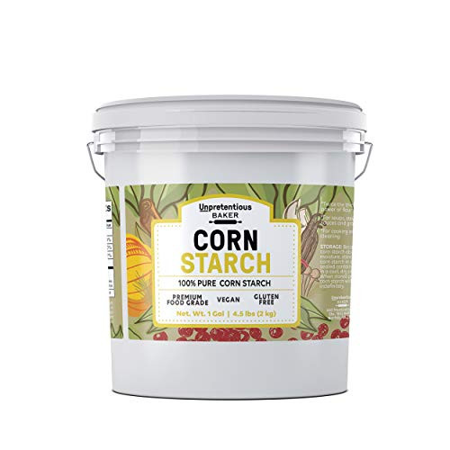 Corn Starch, 1 Gallon Bucket, 4.5 lbs. by Unpretentious Baker, High Quality & All-Natural, Thickening Agent, Natural Cleaning Powder, For Bulk Baking & Cleaning Use, Resealable Bucket