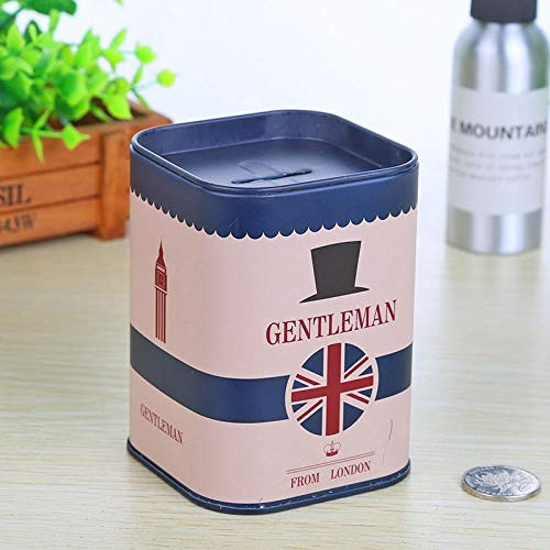 Coin Saving Bank - Box Coin Bank - Money Banks For Adults - Adult Money Bank - Coin Bank Adults - Money Tin Can - Coin Container - Box Jar Coin Saving - Money Saving Box. Gentleman Hat Blue Money Bank
