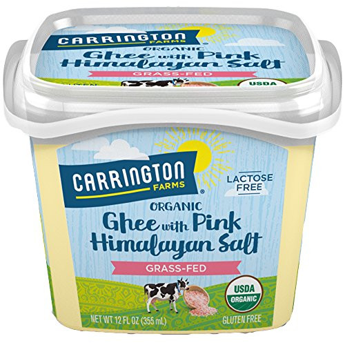 USDA Organic Grass Fed Ghee with Himalayan Salt, 12oz, Compare our cost per oz and Certified Organic, Carrington Farms, Keh00305507