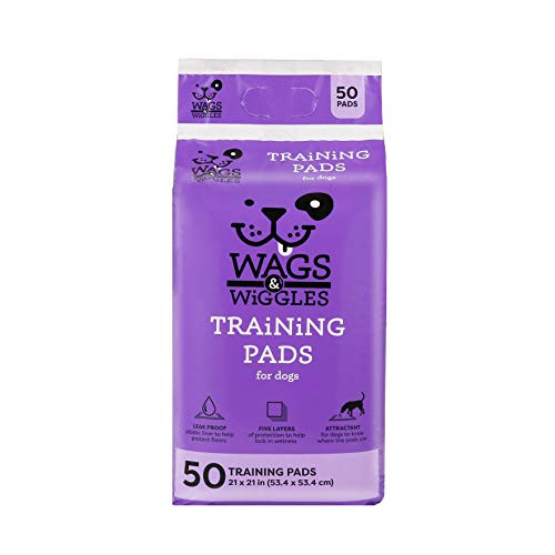 Wags & Wiggles Training Pads For Dogs, 50 Count | Puppy Pee Pads For Dogs | Dog and Puppy Supplies (FF9573)